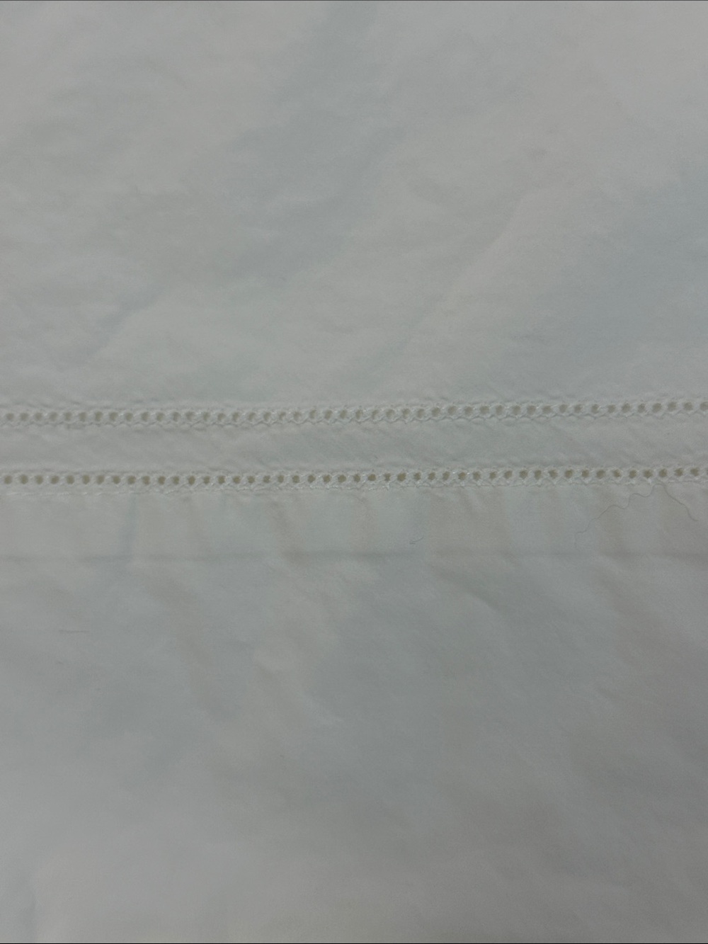 Peacock Alley Luxury White Cotton Percale Sheet Hem Stitch Edge King - Picture 6 of 6